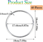 40Pcs Macrame Hoops Ring, BetterJonny 7 Inch Metal Craft Rings Hoops Silver Dream Catcher Rings Wreath Hoop Rings for Home Decorations DIY Crafts and Wall Hanging Crafts
