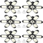 6 Pack 220W Garage Light Ceiling Led Deformable LED Shop Lights for Workshop E26 E27 Screw in Garage - size: 6 PACK