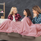 Buryeah 12 Pcs Flannel Throw Blanket Bulk 50 x 60 in Sleepover Blanket Outdoor Wedding Throw Lightweight, Oeko-tex Standard 100 Certified for Sofa Homeless Gifts (Dusty Pink) - color: Dusty Pink
