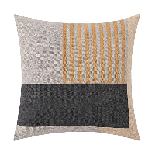 vctops Embroidery Cotton Decorative Throw Pillow Cover Boho Geometric Pattern Cushion Cover for Couch Sofa Bed (Geometric G,18"x18") - color: Geometric G, size: 18" x 18" (Pack of 1)