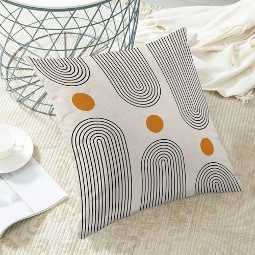Boho Mid Century Pillow Covers 18x18 Set of 2, Abstract Simple Sun Arch Decorative Throw Pillowcase Boho Modern Outdoor Farmhouse Cushion Cover for Sofa Couch Bed Living Room Decor - color: Boho1, size: 18" x 18" (Pack of 2)