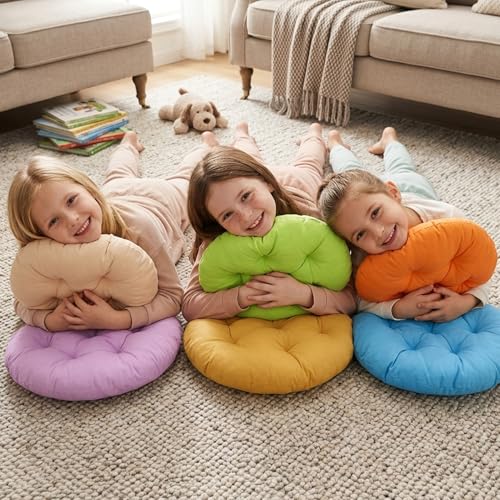 32 Pcs 16 Inch Round Floor Pillows Round Floor Cushions for Kids and Toddlers Flexible Seating Pillows Chair Floor Cushion Reading Cushion for Classroom Home School Playing Supplies(16 Colors) - size: 32 pcs