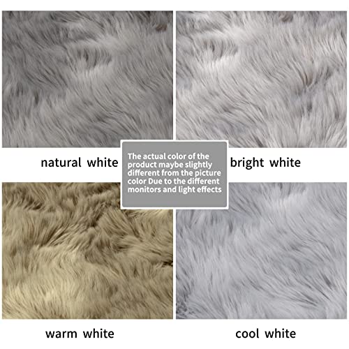Faux Fur Rug Sofa Chairs Cover, Grey Small Rug for Bedroom, 2X3 Shaggy Furry Rugs for Kids Room, Shag Fluffy Rugs for Nursery Room, Soft Fuzzy Plush Carpet, Cute Floor Dorm Decor - color: Grey, size: 2' x 3' (Sheepskin)