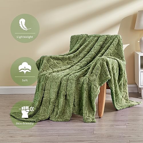 FY FIBER HOUSE Throw Blankets with Heart Checkered,Soft Warm Blankets for Lover Mom Father Gifts,Washable Lightweight Fuzzy Blanket for Couch Sofa Bed All Season(Sage Green,90"x108") - color: Sage, size: King(90"x108")