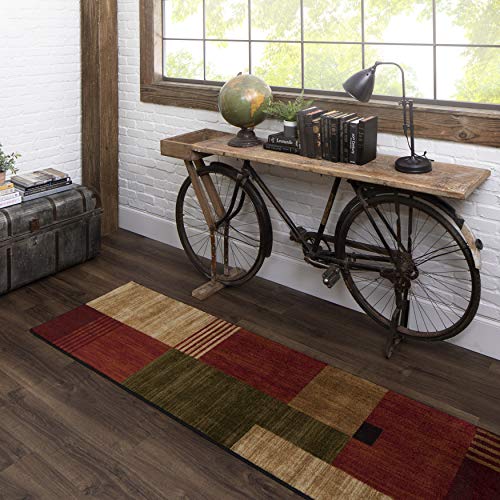 Mohawk Home Alliance Modern Geometric 2' x 8' Area Rug - Red - Perfect for Living Room, Dining Room, Office - size: 2' x 8' (Rectangular)
