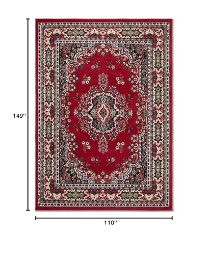 Home Dynamix Premium Sakarya Traditional Medallion Border Area Rug, Claret, 9'2"x12'5" Rectangle, Red/Black - color: Red / Black, size: 9'2" x 12'5" (Rectangular)