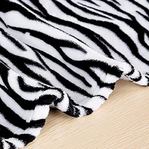 MACEVIA Flannel Fleece Throw Blanket for Couch, Zebra Blanket Black and White for Adult, Lightweight Warm Cozy Soft Blanket for Bed Sofa 260GSM, Suitable for All Seasons (Black Zebra,50x60inches) - color: Black Zebra Print, size: Flannel Fleece (50x60 IN)