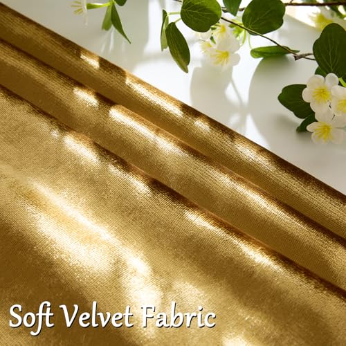 GIGIZAZA Gold Velvet Decorative Throw Pillow Covers 24x24 for Sofa Bed 2 Pack Soft Cushion Cover - color: Gold, size: 24" x 24" (Pack of 2)