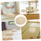 SOLUSTRE Natural Cotton Filling Meditation Cushion Yoga Mat Straw Braid Seat Pad Boho Pillow Decorative Cushion