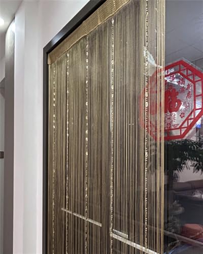 ave split 100cmX200cm Decorative Door String Curtain Beads Wall Panel Fringe Window Room Divider Blind for Wedding Coffee House Restaurant Parts Door Divider Beads Tassel Screen Decoration (gold25) - color: Gold