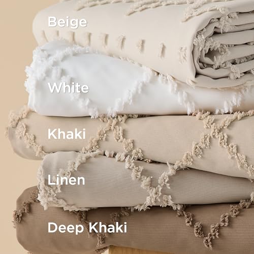Bedsure Boho Oversized King Duvet Cover - White Breathable & Soft Boho Bedding, Machine Washable Comforter Cover for All Seasons, Includes 1 Duvet Cover 120"x98" with 2 Pillow Shams & Zipper Closure - color: 01 - White (No Comforter), size: Oversized King
