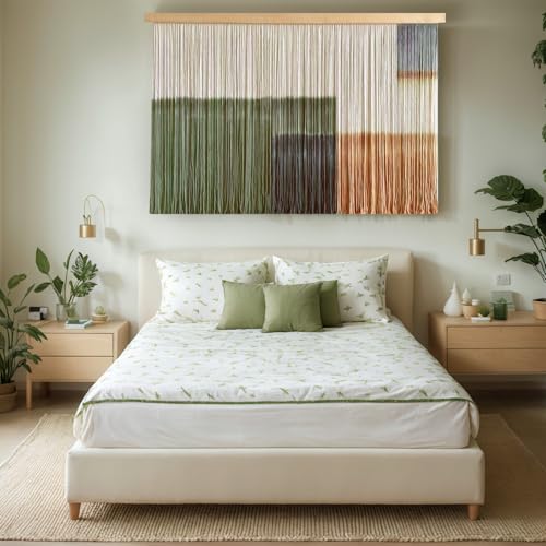 laddawan Extra Large Macrame Wall Hanging Dip-Dyed Tapestry Modern Wooden Home Wall Art for Living room Boho Handmade Wall Decor for Bedroom (Green1) - color: Green1