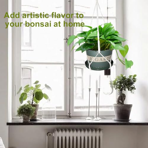 2 Pack Macrame Plant Hangers, 38‘’ Plant Hangers Indoor, Handmade Woven Cotton Style Hanging Plant Holder, Short No Tassels for Indoor Outdoor and Home Decor Hanging Planter - size: 38inch
