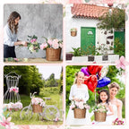 Threehoney 2 Pcs Woven Wicker Hanging Basket Door Hanging Basket Hanging Wicker Wall Basket with Plastic Liner Lower Plants Woven Basket for Home Garden Farmhouse, 5.9"D x 9.84"W x 6.69"H