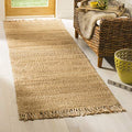 SAFAVIEH Natural Fiber Collection Runner Rug - 2'6" x 6', Natural, Handmade Boho Fringe Woven Jute, Ideal for High Traffic Areas in Living Room, Bedroom (NF368A) - color: Natural, size: 2'6" x 6' (Runner)