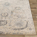 Hauteloom Obsidian Rustic Farmhouse Living Room Bedroom Dining Room Area Rug - Turkish Style - Traditional Floral Look - Bluish Medium Grey, Beige, Light Brown, Cream, Black - 4'3" x 5'7" - color: Beige, Black, Charcoal / Sunnyside, size: 4'2" x 5'7" (Rec