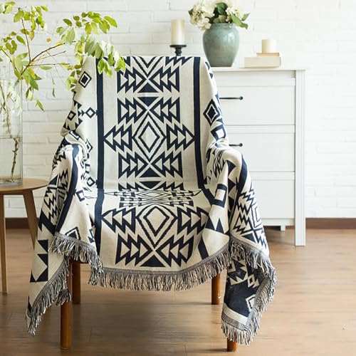Boho Valentine Throw Blanket Sofa Colorful Cotton Blanket Retro Bohemian Tapestry Reversible Hippie Sheets Room Valentines Decor (Blackwhite) - color: Blackwhite