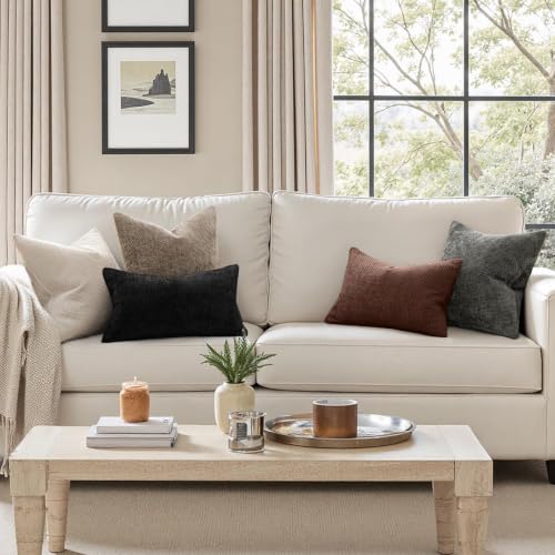 MIULEE Pack of 2 Fall Couch Throw Pillow Covers 18x18 Inch Beaver Fur Modern Boho Accent Decorative Pillow Covers Soft Chenille Farmhouse Cushion Covers for Home Decor Bed Sofa Living Room - color: Beaver Fur, size: 18" x 18" (Pack of 2)