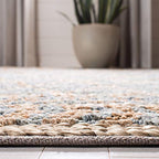 SAFAVIEH Natural Fiber Collection Area Rug - 9' x 12', Natural & Blue, Handmade Boho Moroccan Trellis Jute, Ideal for High Traffic Areas in Living Room, Bedroom (NF955N) - size: 9' x 12' (Rectangular)