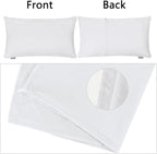 Thmyo 4-Pack 100% Cotton Lumbar Comfortable Solid Decorative Throw Pillow Case Rectangle Cushion Cover DIY Throw Pillowcase for Sofa Bed(Only Covers,Not Pillow Shams)(12x20inch/30x50cm,White)