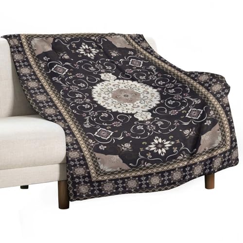 Black Boho Throw Blanket,Abstract Geometric Traditional Ethnic Texture Pattern Soft Throw Blanket for Couch Sofa Camping Office Travel Home Bedroom Decor All Seasons 30"x40" - color: Boho-1, size: 30x40in