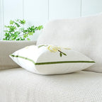 vctops Farmhouse Magnolia Flower Cotton Tufted Throw Pillow Cover Spring Floral Embroidery Pillowcase Soft Square Cushion Case for Sofa Couch Bed Chair (Yellow E,18"x18") - color: Yellow E
