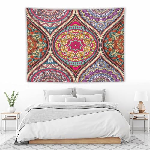 HZOHNAGO Mandala Tapestry Boho Retro Geometry Ethnic Tribes Pattern Printed Wall Tapestry Colorful Wall Hanging for Bedroom Living Room Dorm 80" W x 60" H - color: Style-10, size: 80"L x 60"W