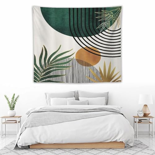 Boho Leaf Tapestry,Mid Century Abstract Leaves Tropical Palm Botanical Modern Minimalist Geometric Wall Hanging Neutral Home Decor Art for Living Room Bedroom Dorm 40"x30" - color: Boho Leaf-17, size: W40xL30in