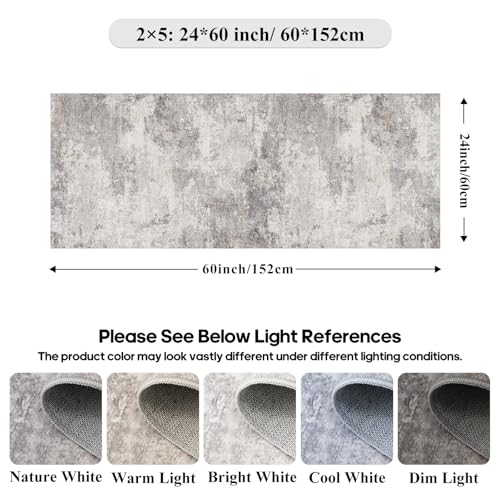 Abstract 2x5 Rug Runner Washable Non-Slip Hallway Carpet for Entryway, Kitchen,Laundry Room- Soft Low-Pile Thin Indoor Floor Mat - Modern Gifts for Newlyweds Household Home Decor 2x5 Grey - color: Grey01, size: 2' x 5' (Rectangular)