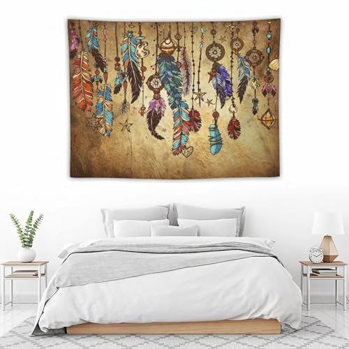DDCBNS Retro Feather Tapestry Wall Hanging,Aztec Native American Navajo Ethnic Tribal Design Wall Hanging Tapestry Wall Art Home Décor for Bedroom Living Room Dorm Wall Décor 40" x 30" - color: Aztec Style_3, size: 40"L x 30"W
