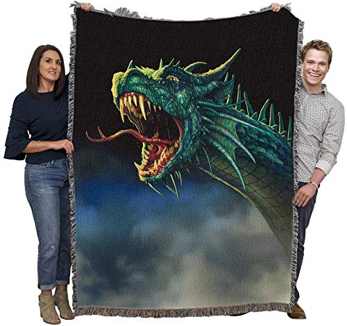 Pure Country Weavers Draco Rex Dragon Blanket by Ciruelo - Gift Fantasy Tapestry Throw Woven from Cotton - Made in the USA (72x54) - color: Draco Rex