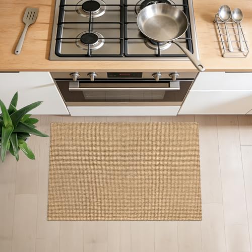 Indoor Door Mat 2x3 ft Small Washable Area Rugs Front Door Mat Non Slip Rubber Backed Entryway Rug Cotton Entrance Doormat for Front Porch Bathroom Kitchen Bedroom, Brown/Tan/Orange - color: Brown/Tan/Orange, size: 2x3
