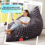 Hobestluk 3 in 1 Bean Bag Chair Giant Bean Bag Chairs for Adults with Bubble Cover Convertible Bean Bag Floor Cushion with Machine Washable Cover for Living Room (Bubble Dark Grey) - color: Shadow Grey