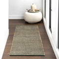 Nuloom Elfriede Handmade, Green/Natural, 2'6" x 8', Solid, Rustic, Jute, Soft and Textured, High Traffic, Stain Resistant, Easy Clean, Durable Area Rug for Bedroom, Living Room, Dining, Den, Foyer - color: Green, size: 2'6" x 8' (Rectangular)