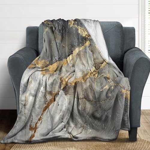 Modern Marble Blanket, Abstract Luxury Baroque Gold Grey Gradient Stone Veins Pattern Soft Warm Cozy Plush Flannel Covers for Livingroom Bedroom Couch Chair Camping Travel Home Decor Tapestry 30x40in - color: Abstract-24, size: 30W" x 40L"