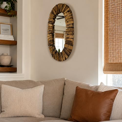 Rutledge & King Wall Mirror - Rustic Oval Mirror - Decorative Circle Mirrors for Bathrooms, Living Rooms, and Bedrooms (1 Pack, Bayshore - Large) - color: Bayshore - Large