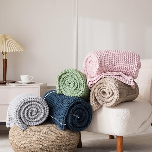 WESHIONGOO Pink Throw Blanket for Couch Soft Knit Throw Blanket with Chenille Yarn Non-Shedding, Chenille Blanket for Living Room Bed Sofa (50"*60") - color: Pink