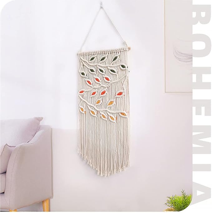 BMIDRUT Macrame Hanging Tapestry Boho Hand Woven Tapestries Dream Catchers Boho Wall Art Decor Home Wall Decor Wall Pediment 16x30 Inch