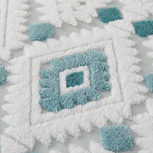 UKELER Boho Throw Blanket 60"x80", Ultra Soft Warm Sherpa Fleece Bohemian Blanket, Hollow Jacquard Fluffy Plush Decorative Blanket for Couch Sofa Office Nap Camping, Blue - color: Ab-blue, size: 60x80 Inch