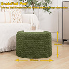 Asuprui 20x14 Inch Unstuffed Ottoman Pouf Cover – Lightweight Foot Rest, Floor Bean Bag Chair, Storage Pouf for Living Room, Bedroom & Balcony (Filler Not Included) (Green) - color: Green