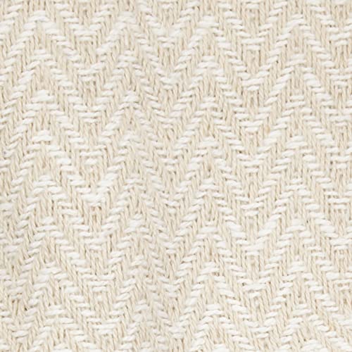 DII Chevron Throw Collection Handloomed Cotton, 50x60, Off-White - color: Off-white, size: 50x60"