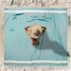 Oversized Turkish Beach Towel Blanket XXL Cotton Sandproof Towels Boho Woven Extra Large Big Sand Free Giant Throw Blankets Huge Quilt XL Picnic Camping Necessities Cloud For Adult Gifts Teal - color: Woven Teal, size: Xxxl(88x82 In,224x208 Cm)