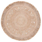 SAFAVIEH Natural Fiber Collection Area Rug - 4' Round, Natural, Farmhouse Jute Design, Ideal for High Traffic Areas in Living Room, Bedroom (NF175A) - color: Natural, size: 4' (Round)