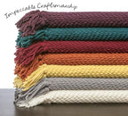 Chanasya Premium Textured Knit Throw Blanket with Tassels - Soft, Cozy Blanket for Couch, Bed, Living Room - 50" x 65” - Bright Yellow - color: Bright Yellow