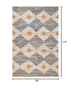 nuLOOM Hand Braided Marla Denim And Jute Diamonds Area Rug, 8x10, Off-white - color: Marla Off-white, size: 7'6" x 9'6" (Rectangular)
