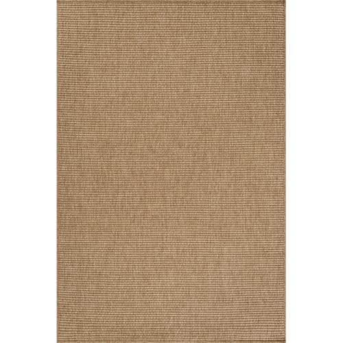 CAMILSON Easy Jute Rug 6x9, Indoor Outdoor Natural Color Farmhouse Area Rugs for Living Room Patio and Kitchen Rug, Solid Boho Woven Design, Easy-Cleaning, Washable Outside Carpet Alfombras (6 x 9) - color: Basketweave/Natural, size: 6' x 9' (Rectangular)