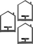 HOOBRO Wall Plant Holder, Wall Planters for Indoor Plants Set of 3, Plant Hanger Indoor Window Plant Shelves Frames Decor for Living Room Window, Black BK08HJP301