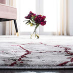 SAFAVIEH Craft Collection Runner Rug - 2'3" x 8', Grey & Wine, Modern Abstract Design, Non-Shedding & Easy Care, Ideal for High Traffic Areas in Living Room, Bedroom (CFT877S) - color: Grey/Wine, size: 2'3" x 8' (Runner)