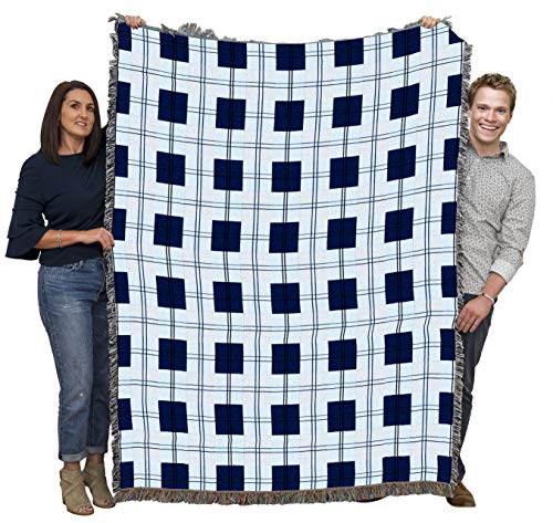 Pure Country Weavers Blueberry Plaid Blanket - Gift Tapestry Throw Woven from Cotton - Made in the USA (72x54) - color: Blueberry