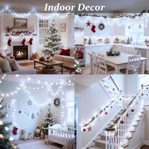 200 LED Clear Wire Cool White Christmas String Lights, 72 ft Plug-in Fairy String Lights with 8 Modes for Christmas/Party/Wedding/Bedroom/Indoor/Outdoor Decor, UL Certified - color: Cool White